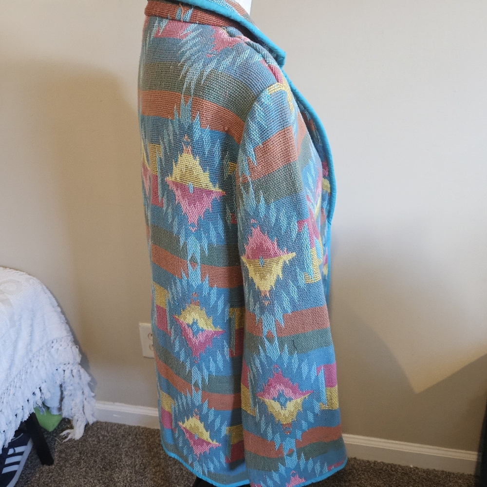 Vintage Bedford Fair Womens Sourhwestern Tapesty Blazer Size XL - Picture 10 of 13